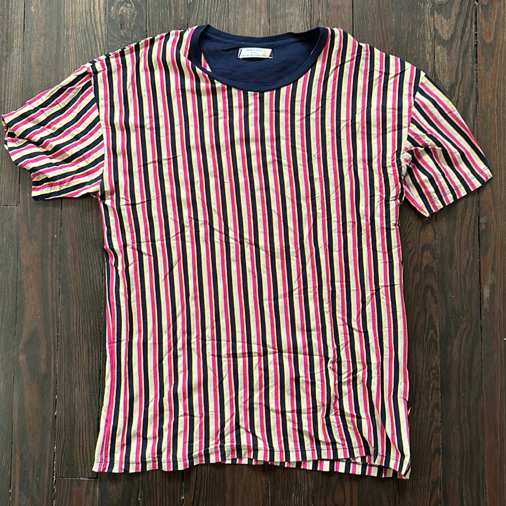 Mens ZARA Striped T-Shirt sz M
